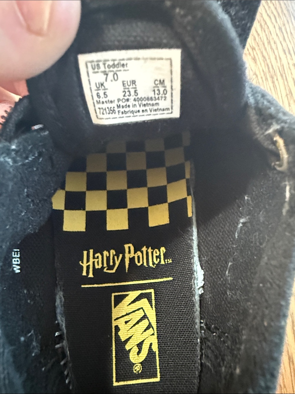 Vans toddler US 7T Harry Potter Golden Snitch Velcro Skate Sneakers - Picture 4 of 4